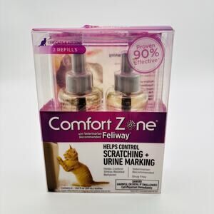NEW Comfort Zone Feliway Refills For Cats 2PK Scratching & Urine Marking.Sealed